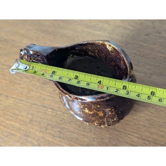 Vintage Bennington Rockingham Yellowware Spongeware Stoneware Pottery Pitcher - Picture 11 of 12